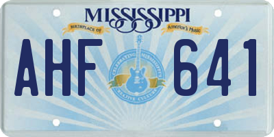 MS license plate AHF641
