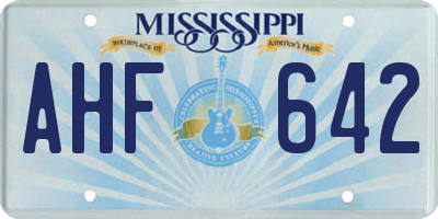 MS license plate AHF642