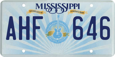 MS license plate AHF646