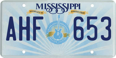 MS license plate AHF653