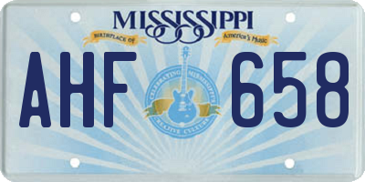MS license plate AHF658