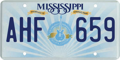 MS license plate AHF659
