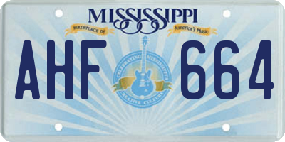 MS license plate AHF664