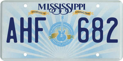 MS license plate AHF682