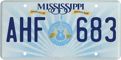 MS license plate AHF683