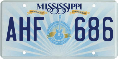 MS license plate AHF686