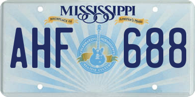 MS license plate AHF688