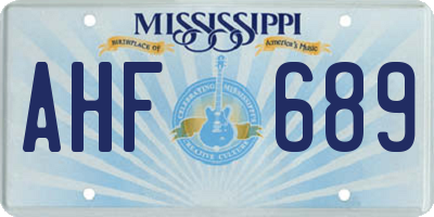 MS license plate AHF689