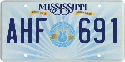 MS license plate AHF691
