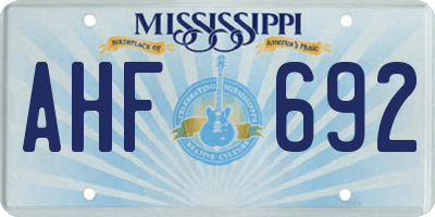 MS license plate AHF692