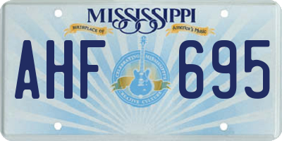 MS license plate AHF695