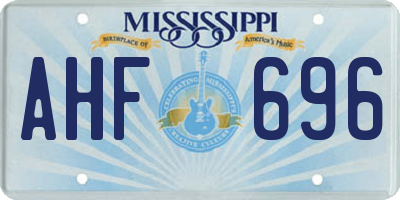 MS license plate AHF696