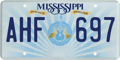 MS license plate AHF697