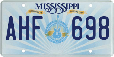 MS license plate AHF698