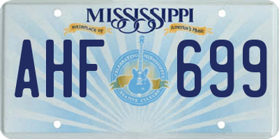 MS license plate AHF699