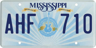 MS license plate AHF710