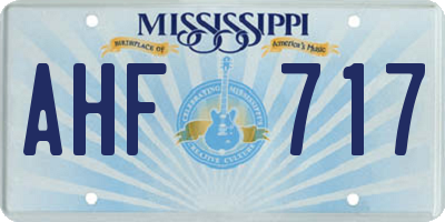 MS license plate AHF717
