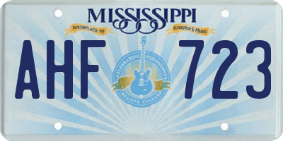 MS license plate AHF723