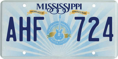 MS license plate AHF724