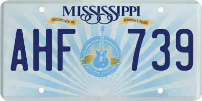 MS license plate AHF739