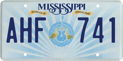 MS license plate AHF741