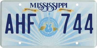 MS license plate AHF744