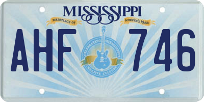 MS license plate AHF746