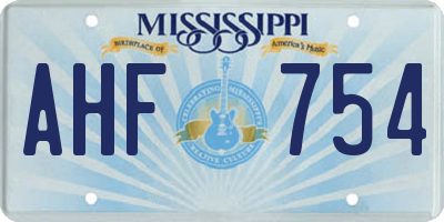 MS license plate AHF754