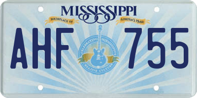 MS license plate AHF755