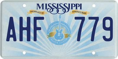 MS license plate AHF779