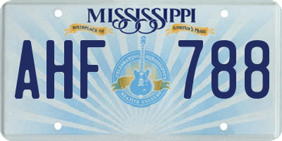 MS license plate AHF788