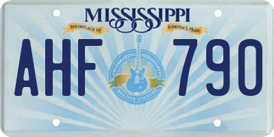 MS license plate AHF790