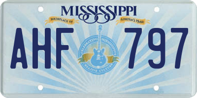MS license plate AHF797