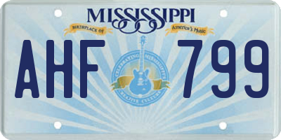 MS license plate AHF799
