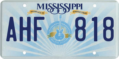 MS license plate AHF818