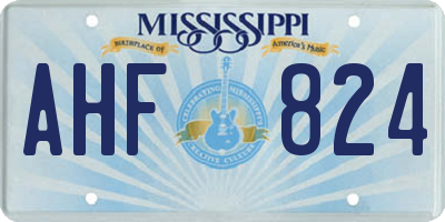 MS license plate AHF824