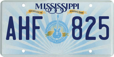 MS license plate AHF825