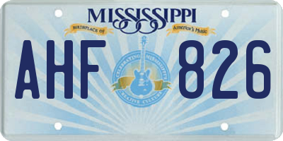 MS license plate AHF826
