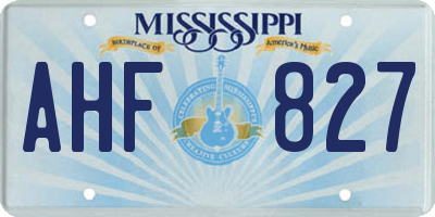 MS license plate AHF827
