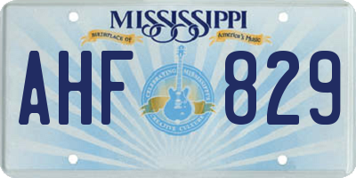 MS license plate AHF829