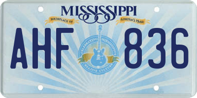MS license plate AHF836