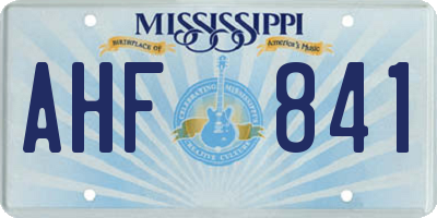 MS license plate AHF841