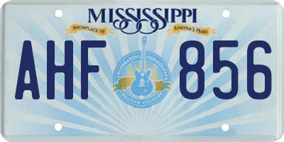 MS license plate AHF856