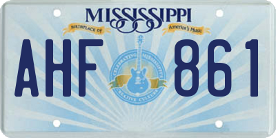 MS license plate AHF861