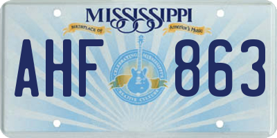 MS license plate AHF863