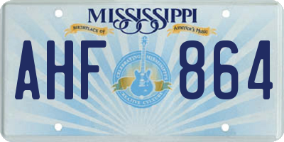 MS license plate AHF864