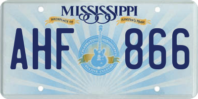 MS license plate AHF866