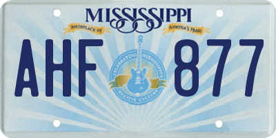 MS license plate AHF877