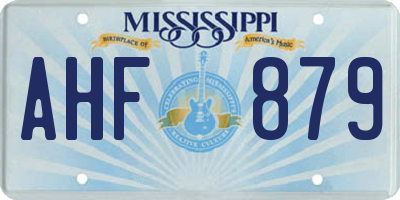 MS license plate AHF879