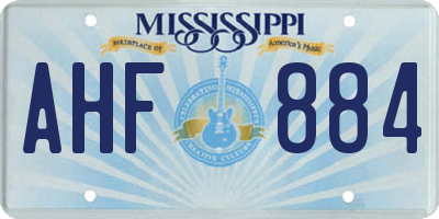 MS license plate AHF884